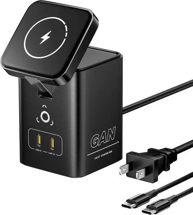 Main image of 4-in-1 Mag-Safe Wireless Charger - 45W GaN Charging Station for Multiple Devices Qi Certified Mag-Safe Stand Magnetic Wireless Charger Fast Charging for iPhone 16/15/14/13/12 AirPods