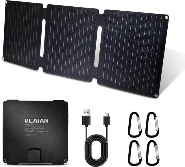 Main image of JAENFONG 30W Portable Solar Panel Foldable Solar Panels Charger for Camping Hiking Outdoor IP65 ETFE Waterproof Panel Solar Kit with 3 Transfer Conectors DC/Type-C/USB/QC3.0 Output
