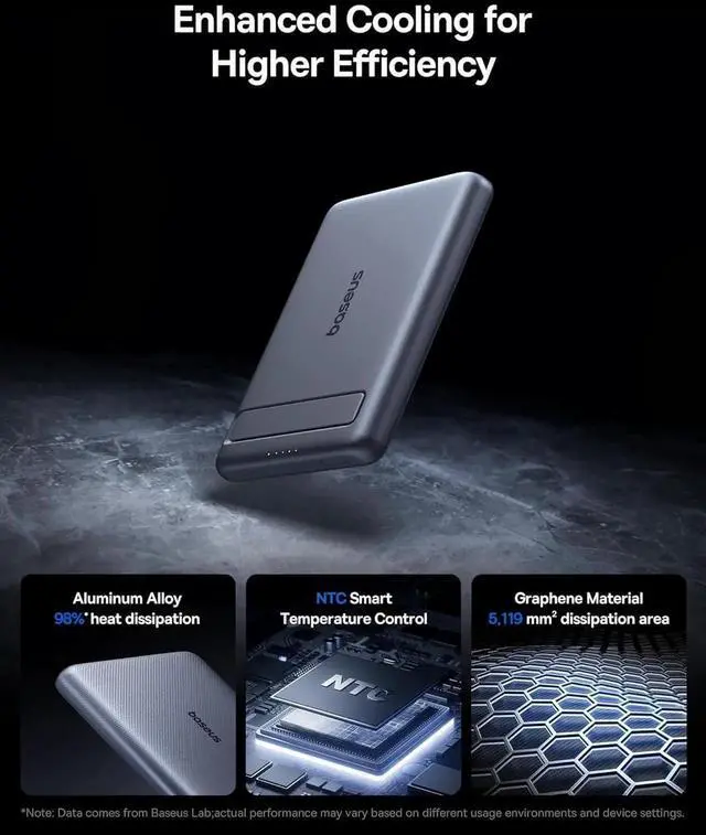 Alt view image 2 of 7 - Picogo Power Bank Smallest 5000mAh Magnetic Portable Charger with Stand Qi2 Certified 15W Ultra-Mini MagSafe Battery Pack Alloy Wireless Travel Fast Charger for iPhone 16/15/14/13/12 Series