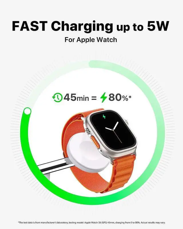 Alt view image 4 of 6 - 3 in 1 Wireless Charging Station for Device: Fast Charging Station for iPhone and Watch with MagSafe Stable Charger Stand for iPhone 12-16 & iWatch & AirPods