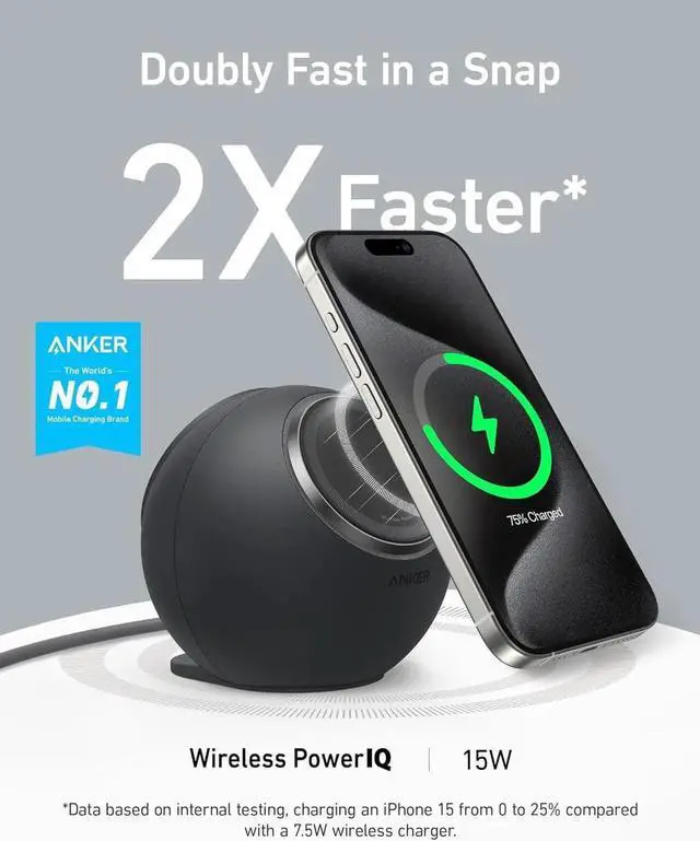 Alt view image 5 of 6 - MagGo Magnetic Charging Station Qi2 Certified 15W Ultra-Fast MagSafe Wireless Charger for iPhone 15/14/13 8-in-1 Power Strip with 3 AC and 4 USB Desktop Charger for MacBook and More