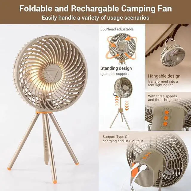 Alt view image 7 of 7 - Solar Panel Charging Bag for Outdoor Camping 10W 5V Charge for Phones and Device Contains 1 Rechargeable Folding Fan and 3 Different Rechargeable Camping Lamps 5 in 1 Camping Essentials Handbag