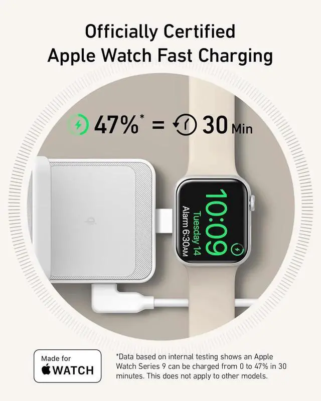 Alt view image 5 of 6 - MagGo 3 in 1 iPhone 16 Charging Station MagSafe-Compatible Wireless Charger Stand Qi2 Certified 15W Foldable Charger for iPhone 15 AirPods Watch 9 (Not a Power Bank Adapter Included)