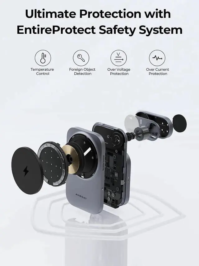 Alt view image 6 of 7 - 3 in 1 Charging Station MagFusion Z Foldable Qi2 Certified 15W Wireless Charger Stand Compatible with MagSafe for iPhone 16/15/14/13/12 Watch AirPods (30W PD Charger Included)