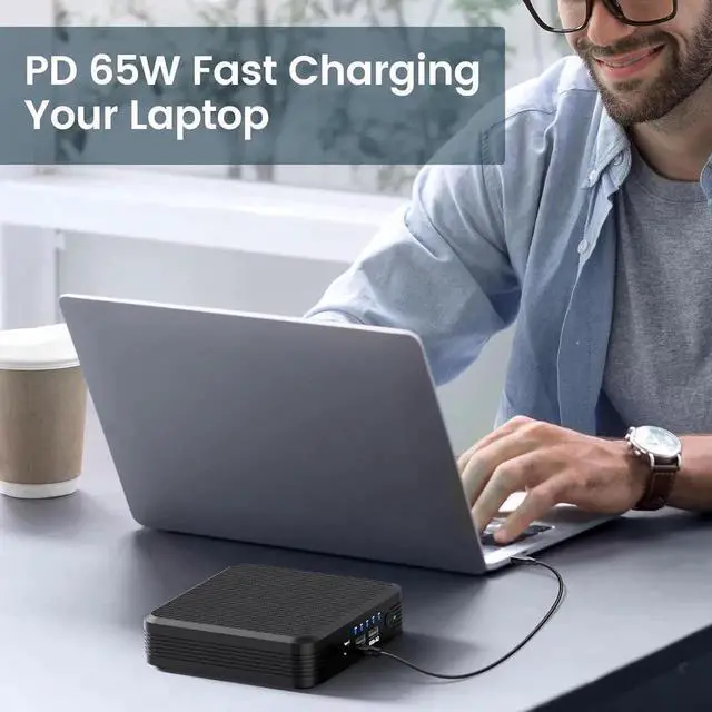Alt view image 6 of 7 - JAENFONG Portable Laptop Power Bank 100W AC Outlet 72Wh/20000mAh with 65W PD USB C Portable Laptop Charger External Battery Pack for MacBook Notebooks Laptops