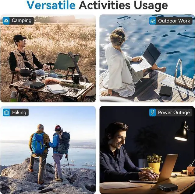 Alt view image 7 of 7 - JAENFONG Portable Laptop Power Bank 100W AC Outlet 72Wh/20000mAh with 65W PD USB C Portable Laptop Charger External Battery Pack for MacBook Notebooks Laptops