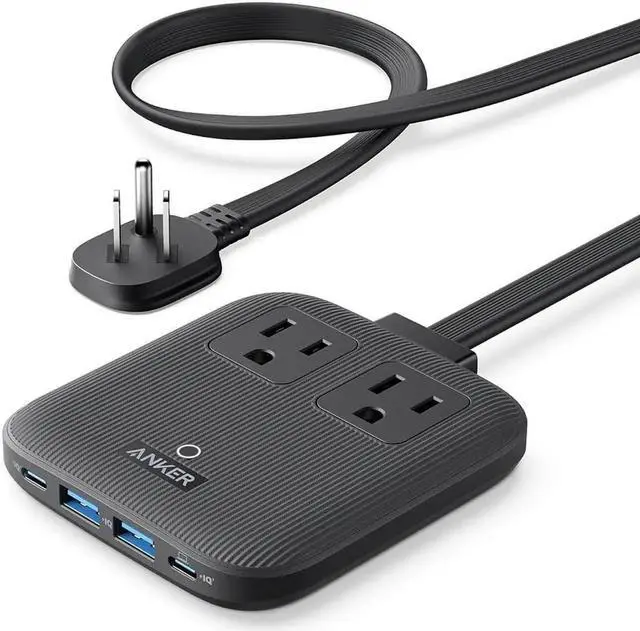 Alt view image 3 of 5 - Nano Charging Station(67W Max) 6-in-1 USB-C Power Strip for iPhone 16/15 and MacBook with Flat Plug and 5ft Thin Undetachable Extension Cord 2 AC 2 USB-A 2 USB-C for Home&Office