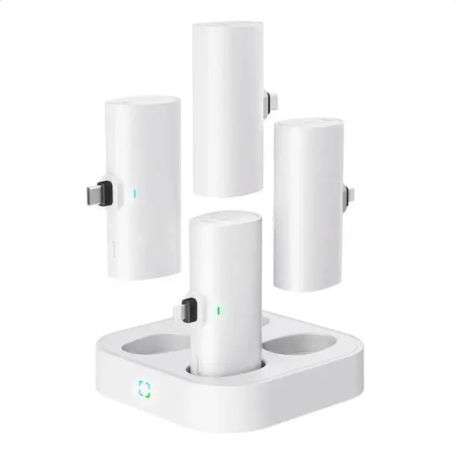 Main image of Family Small Portable Charger 4000mAh 4 Packs Charging Station Set Shared Power Bank Kit Compatible with iPhone 14 Series(2 Pack) and USB-C iPhone 15 Series(2 Pack) Battery Pack for Travel Party