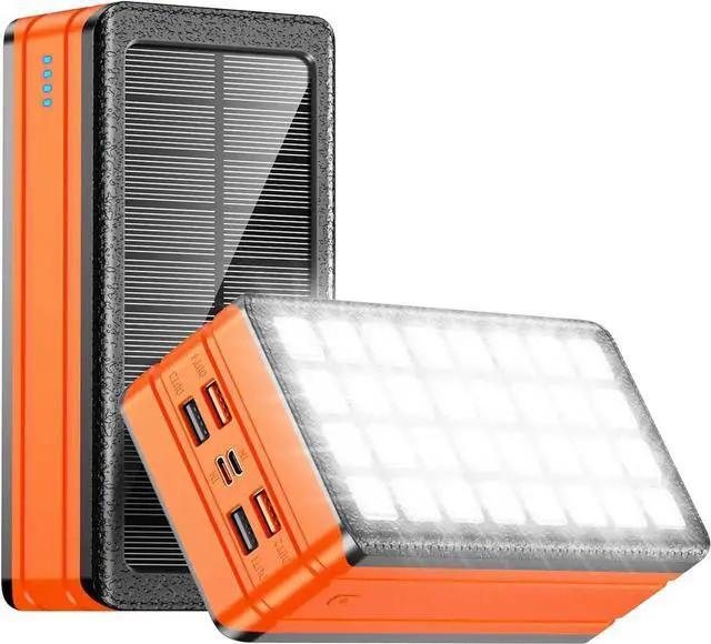 Main image of JAENFONG Solar Charger Power Bank 81000mAh Portable Charger USB-C in/Output PD 22.5W QC3.0 Fast Charging 5 Out Ports Battery Pack Built-in 32 Led Flashlights for iPhone Tablet Camping