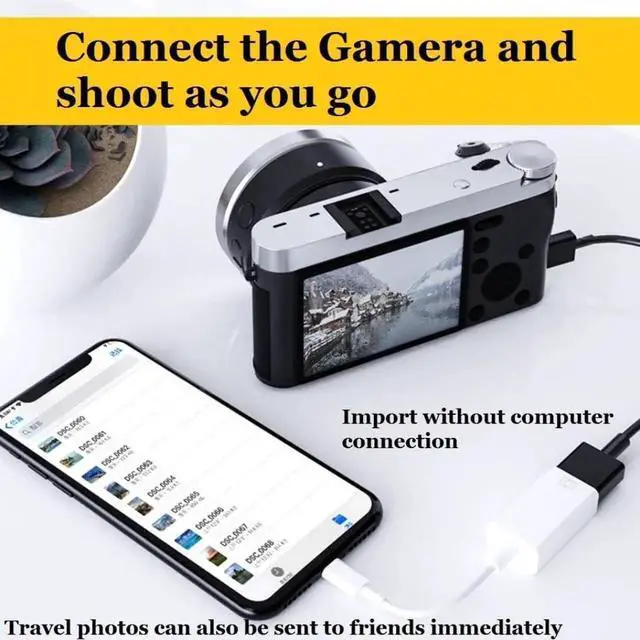 Alt view image 3 of 6 - Lightning Male to USB Female Adapter OTG Data Sync Cable Compatible with iPhone 14 13 11 12pro Max Mini XR X XS 8 7 SE Plus for iPad Air Camera Mouse Keyboard Hub Midi Port Adaptador Connector