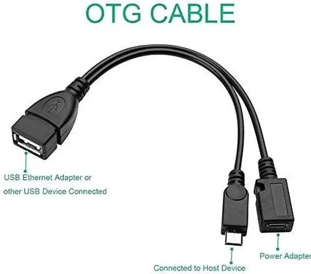 Alt view image 3 of 3 - OTG Cable for Fire TV Stick 4K Max/Lite/Cube Compatible with PlayStation Classic SNES Mini - Host Micro USB OTG Adapter with Power Passthrough 2-Pack