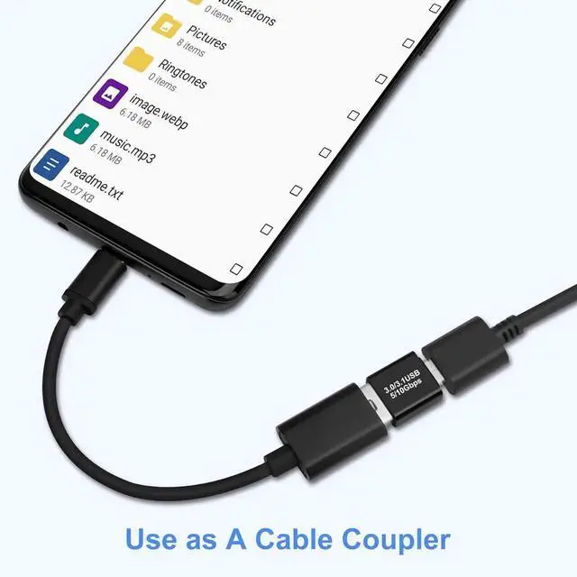 Alt view image 4 of 6 - JAENFONG USB 3.0/3.1 Male to USB-C Male Adapter (2 Pack) OTG 3.0/3.1 USB A to Type-C Adapter Fast Data Transfer up to Gen2 10Gbps USB C Connector Connection or Data Cable Extension