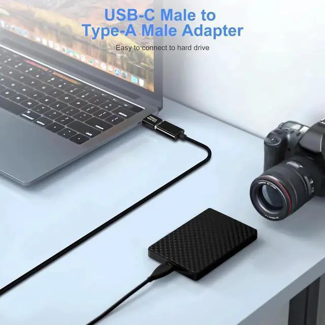 Alt view image 3 of 6 - JAENFONG USB 3.0/3.1 Male to USB-C Male Adapter (2 Pack) OTG 3.0/3.1 USB A to Type-C Adapter Fast Data Transfer up to Gen2 10Gbps USB C Connector Connection or Data Cable Extension