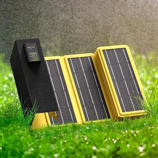 Alt view image 5 of 5 - JAENFONG Solar Charger with USB Port 12W Portable and Foldable Solar Panel Charger USB Solar Panel Hiking Camping Gear Compatible with iPhone iPad Galaxy and More(Design for Shargeek 140)