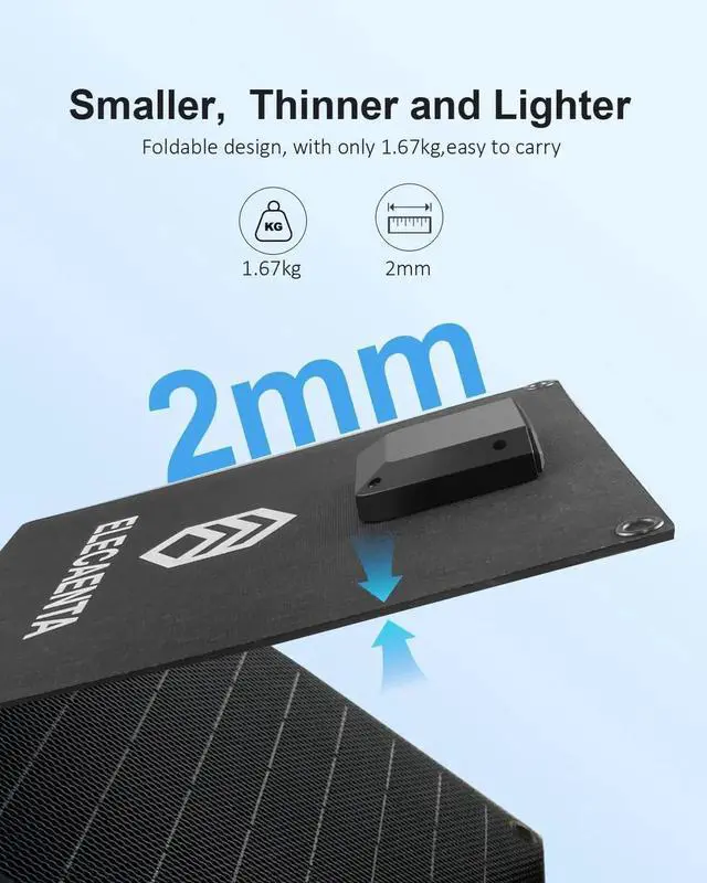 Alt view image 6 of 7 - JAENFONG 60W Portable Solar Panel for Power Station USB C & USB A and DC 18V Output IP68 Waterproof Foldable ETFE Solar Charger Compatible with iPhone Camping Hiking Outdoor