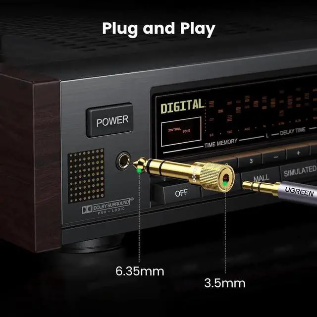 Alt view image 4 of 7 - JAENFONG 6.35mm 1/4 Male to 3.5mm 1/8 Female Stereo Headphone Adapter Audio Jack Plug Gold Plated for Speaker Headphone Guitar Digital Piano Amp 2 Pack