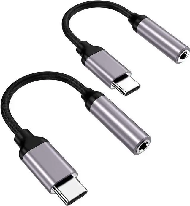 Main image of JAENFONG USB Type C to 3.5mm Female Headphone Jack Adapter-2 pack USB C to Aux Audio Dongle Cable Cord Compatible with Pixel 4 3 2 XL Galaxy S21 S20 Ultra S20+ Note 20 10 S10 S9 Plus for iPad Pro