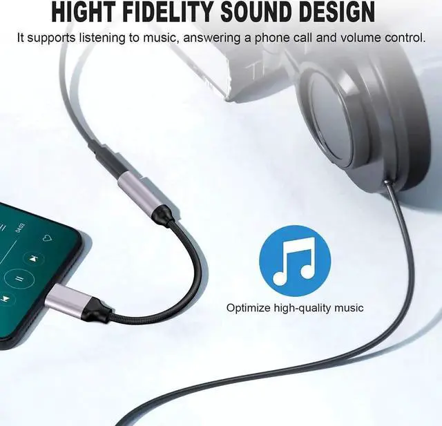 Alt view image 3 of 7 - JAENFONG USB Type C to 3.5mm Female Headphone Jack Adapter-2 pack USB C to Aux Audio Dongle Cable Cord Compatible with Pixel 4 3 2 XL Galaxy S21 S20 Ultra S20+ Note 20 10 S10 S9 Plus for iPad Pro