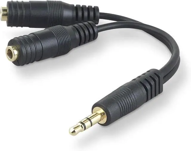 Alt view image 2 of 5 - JAENFONG 3.5mm Audio Splitter Dual Headphone and Speaker Jack Adapter for Sharing Music or Videos Compatible with iPhone iPad Laptops Tablets and Other Devices with AUX Port Black