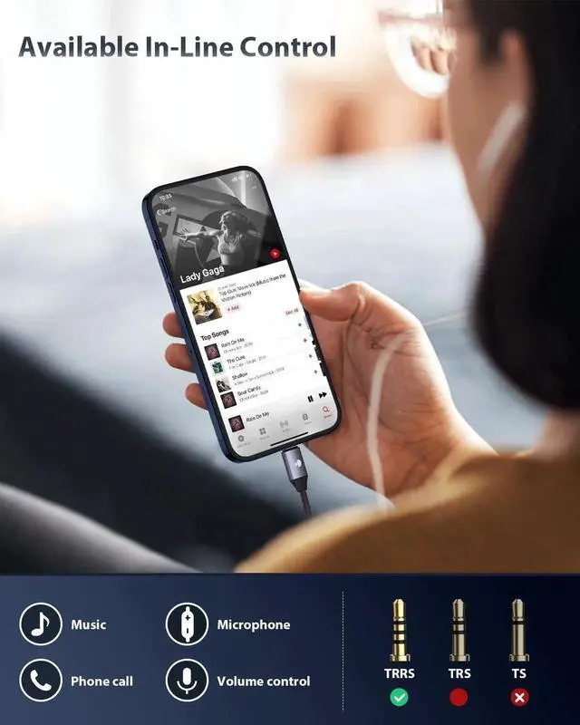 Alt view image 2 of 5 - JAENFONG USB C to 3.5mm Audio Adapter (2 Packs) Type C Headphone Dongle Jack Cable Cord Hi-Fi DAC Chip for iPhone 16/15 Pixel 9/8 /7/6 iPad Galaxy S25 S24 S23 Ultra - Grey