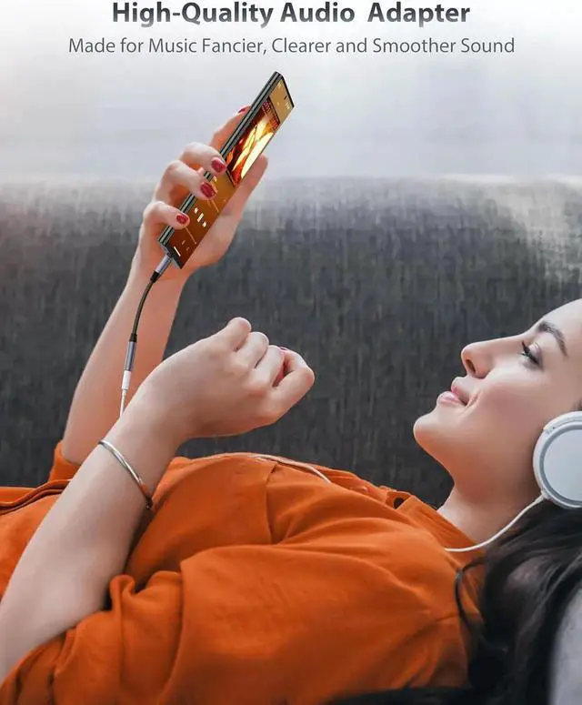 Alt view image 3 of 5 - JAENFONG USB C to 3.5mm Audio Adapter (2 Packs) Type C Headphone Dongle Jack Cable Cord Hi-Fi DAC Chip for iPhone 16/15 Pixel 9/8 /7/6 iPad Galaxy S25 S24 S23 Ultra - Grey