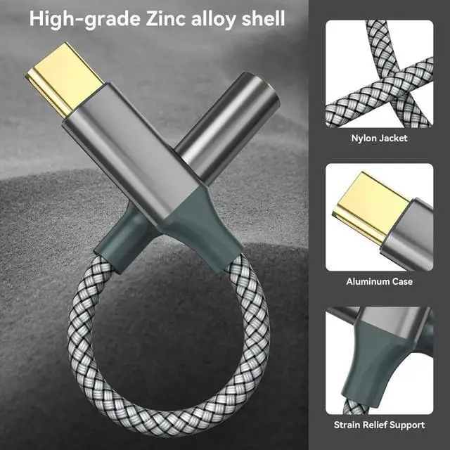 Alt view image 3 of 7 - JAENFONG 2PC USB C to Aux Audio Dongle Cable Cord Type C to 3.5mm Female Headphone Jack Adapter for iPhone 16 Pro Max/16 Pro 15 Pro Max/15 Pro/15 Plus Galaxy S23/S22/S21 Ultra Pixel iPad Pro MacBook