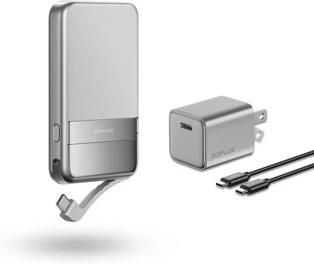 Main image of JAENFONG Rapid Power Bank Wireless 5000mAh & 30W GaN USB C Charger Qi2 Certified Ultra-Fast Magnetic Portable Charger with Stand & Built-in Cables Battery Pack Compatible with iPhone 16/15/14/13