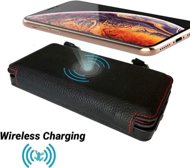 Alt view image 6 of 7 - JAENFONG QuadraPro Solar Charger Power Bank - 5.5W 4-Panel Portable Wireless Phone Charger - Compatible with iPhone Android 2 USB Port Flashlight Magnetic Case Hanging Loops - Battery Backup
