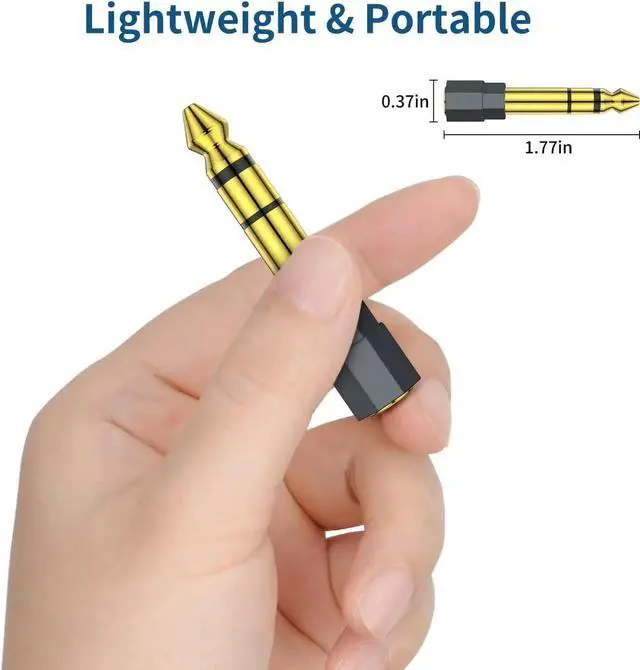 Alt view image 3 of 6 - JAENFONG 2 Pack 6.35mm 1/4 Male to 3.5mm 1/8 Female Stereo Headphone Adapter Audio Jack Plug Gold Plated for Speaker Headphone Guitar Digital Piano Amp Adapte (Grey)