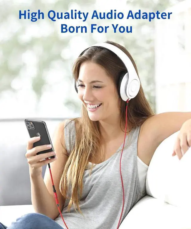 Alt view image 7 of 7 - JAENFONG Headphone Adapter for iPhone Lightning to 3.5mm Adapter [ MFi Certified] Compatible with iPhone 14 Pro Max/14 Plus/13 12 11 Pro Max/SE/XS-Red