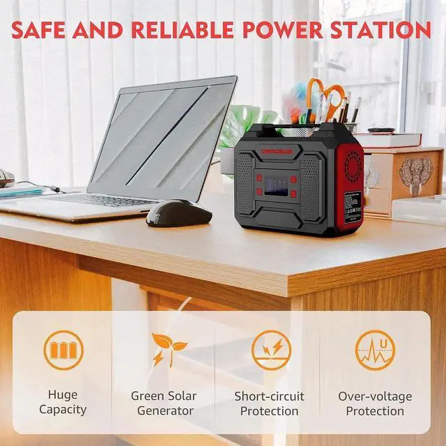 Alt view image 2 of 7 - JAENFONG Power Bank with AC Outlet 250Wh Solar Generator Power Bank 300W Portable Power Station 110V Small Portable Generator for Home Use Camping Emergency Hunting Outdoor
