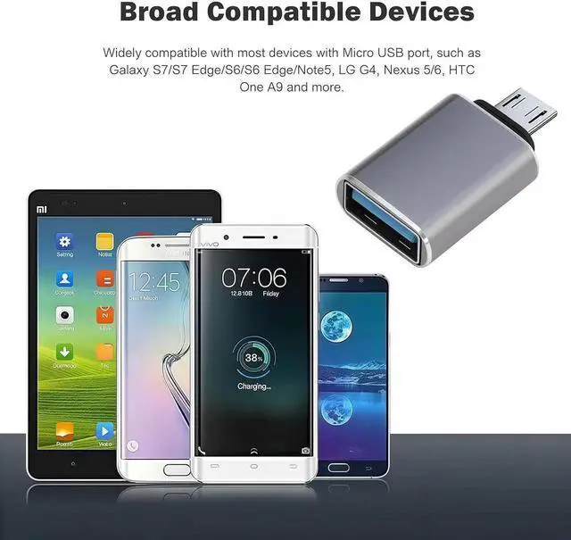 Alt view image 3 of 5 - JAENFONG 5 Pack Micro USB to USB OTG Adapter usba to MICR USB Micro USB 2.0 OTG Adatper for S7 LG Mouse Flash Drive Keyboard Game Controller(Silver Gray)