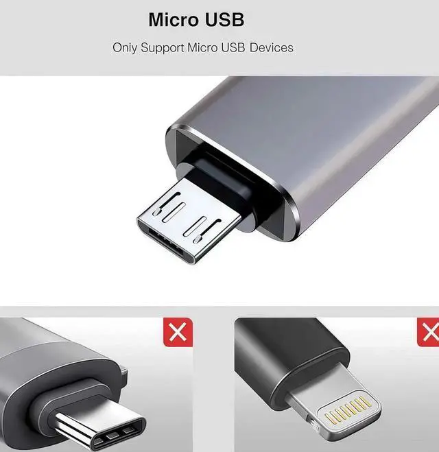 Alt view image 2 of 5 - JAENFONG 5 Pack Micro USB to USB OTG Adapter usba to MICR USB Micro USB 2.0 OTG Adatper for S7 LG Mouse Flash Drive Keyboard Game Controller(Silver Gray)