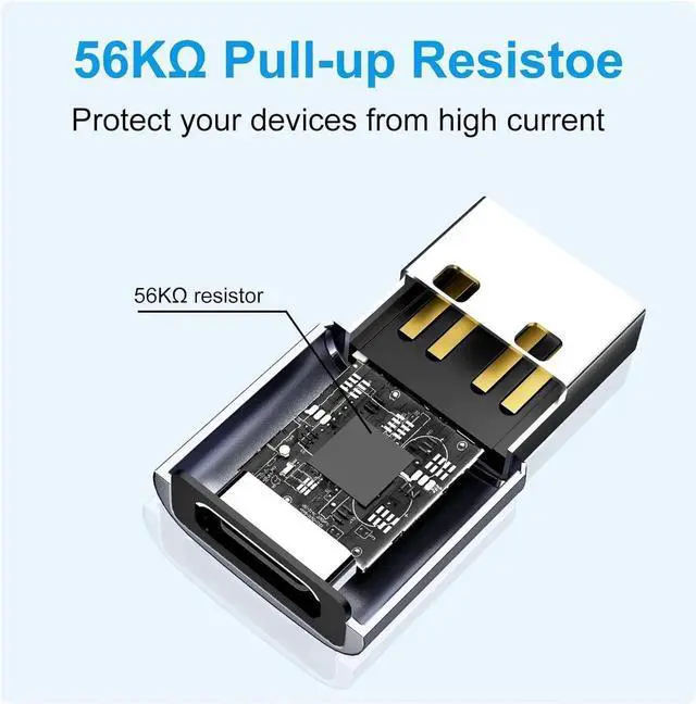 Alt view image 6 of 7 - JAENFONG USB to USBC Adapter 8 Pack USB A to C Adapter USBC Female to USBA Male OTG Connector C Cable Converter for iPhone iWatch Car Play USB Charger Grey