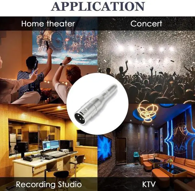 Alt view image 2 of 5 - JAENFONG XLR 3 Pin Male to 1/4 6.35mm Female Jack Socket Audio Adapter Professional Grade Conversion Adapters Audio Cable Mic Cord Adapter Plug Silver 2-Pcs