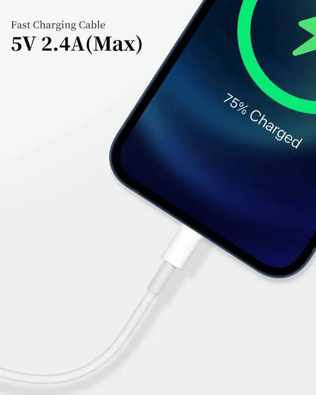 Alt view image 4 of 6 - JAENFONG for iPhone Charger Cord 2 Pack Original USB to Lightning Cable MFI Certified 6 Ft Fast iPhone Charging Cord for iPhone 11/11Pro/11Max/ X/XS/XR/XS Max/8/7/6/5S/SE