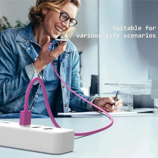 Alt view image 7 of 7 - 6Pack(3/3/6/6/6/10 FT) Original [ MFi Certified] iPhone Charger Fast Charging Lightning Cable iPhone Charger Cord for iPhone 14/13/12/11 Pro Max/XS MAX/XR/XS iPad AirPods-Green and Pink and Blue