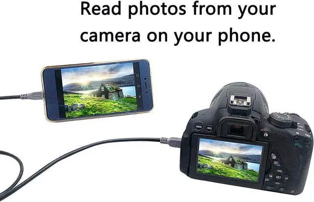 Alt view image 2 of 7 - JAENFONG USB OTG Cable - Black USB Micro Male to Mini Male OTG Cable (Black) (1m)