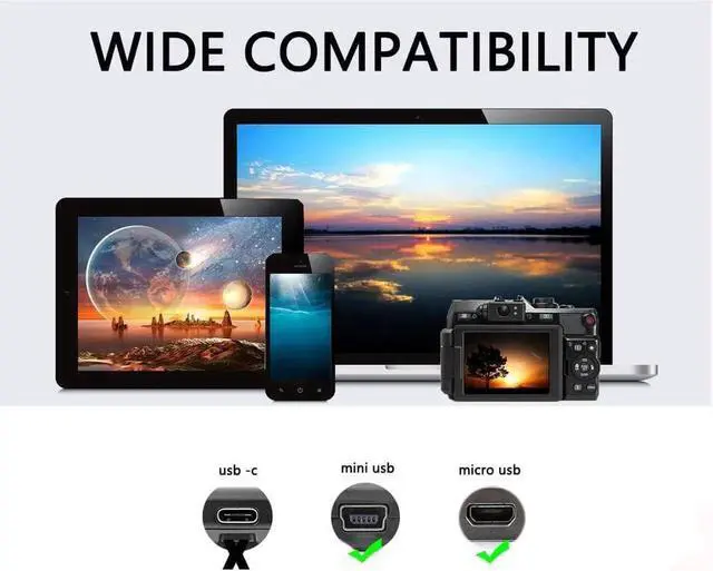 Alt view image 3 of 7 - JAENFONG USB OTG Cable - Black USB Micro Male to Mini Male OTG Cable (Black) (1m)