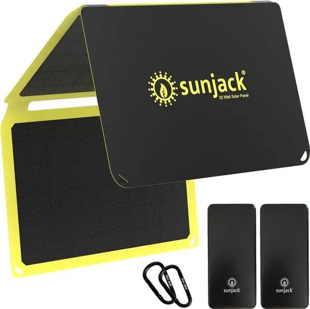 Main image of JAENFONG 25 Watt Foldable IP67 Waterproof ETFE Monocrystalline Solar Panel + 2X 10000mAh Power Banks with USB-A and USB-C for Cell Phones Tablets and Portable for Backpacking Camping Hiking