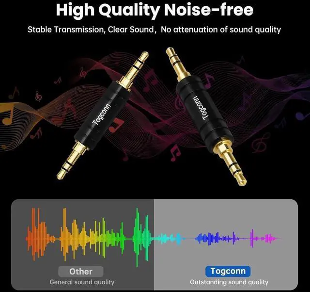Alt view image 2 of 5 - JAENFONG Gold-Plated 3.5mm Audio Adapter 2 Pack - 3-Pole TRS to 3.5mm Jack Coupler for BT Receiver MP3 Player Car Transmitter Speakers