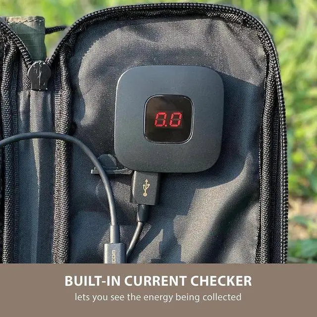 Alt view image 2 of 7 - JAENFONG NESTOUT Portable Solar Panel Dual USB-A Ports 28W Power Generation Charger for Phone Camping Durable Water-Resistant Ripstop Nylon Foldable Lightweight Adjustable Stands (4-Panel)