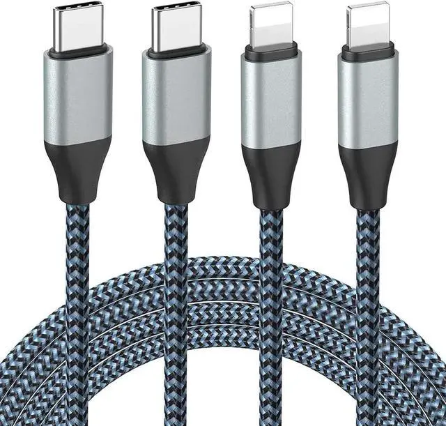 Main image of JAENFONG USB C to Lightning Cable 10FT 2Pack 20W MFi Certified iPhone Fast Charger Sync Nylon Braided Type C Charging Cord Compatible with iPhone 14/14Plus/13/13Mini/13ProMax/12/12Pro Max/11/11Pro/XS