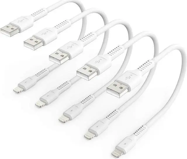 Main image of JAENFONG 1ft iPhone Charge Cable Short 5Pack USB to Lightning Cord for Fast Charging Stations 1 Foot Compatible with iPhone 12 11 Pro Max Xs 8 7 6 5 Plus iPad Air/Mini