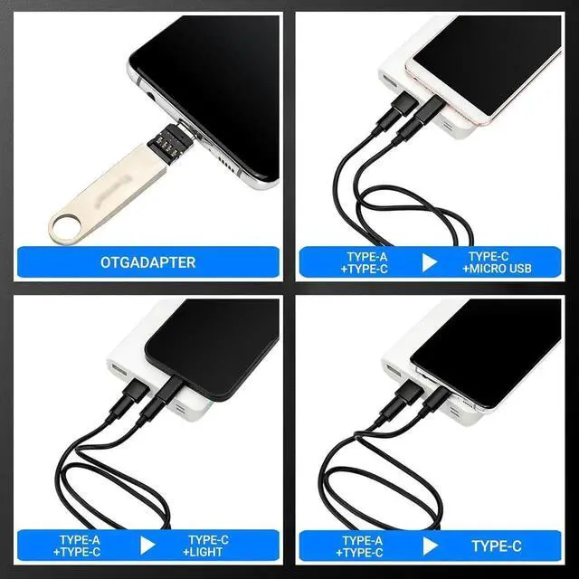 Alt view image 6 of 6 - 5 in 1 Data Cable Adapter Travel Kit Data Transfer Cable Storage with Micro USB Type-A OTG Adapter 1.8ft Data Charger USB C Cable Multi Charging Cable Adapter Set Hold 2 Micro SD 2 Nano SIM Card