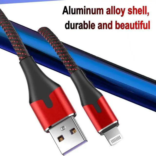 Alt view image 2 of 7 - JAENFONG Long iPhone Charger 10 ft for MFi Certified Cable for Lightning to USB Charging Cord 10ft 3Pack for iPhone 14/13/12/11 Pro/Max/X/XS/XR/8 Plus/7/6/5S/SE/5/ for iPad/Air 2 /Mini/ 10 Foot