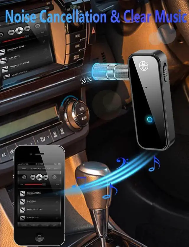 Alt view image 4 of 7 - JAENFONG Bluetooth 5.0 Adapter 3.5mm Jack Aux Dongle 2-in-1 Wireless Transmitter Receiver for Car TV Audio Headphones Speakers Projector