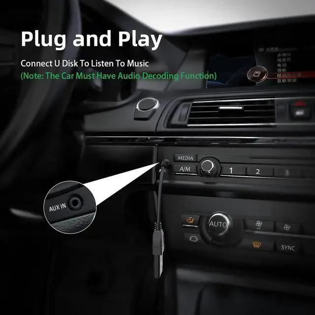 Alt view image 6 of 6 - JAENFONG USB to Aux Audio Adapter 2PCS 3.5mm Male to USB Female for Playing Music with U-Disk in Your Car orked only When Your CAR 3.5mm AUX Port Must has Audio decoding Function- No Power Supply