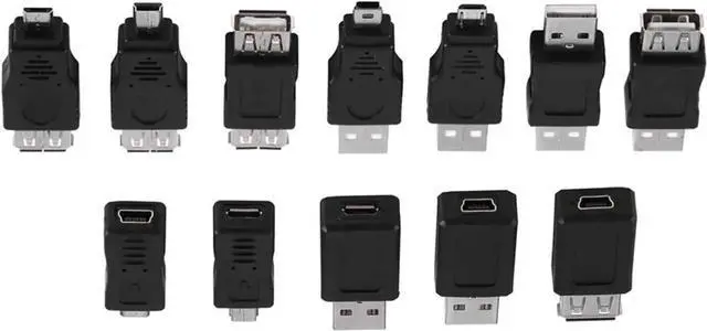Main image of JAENFONG OTG Adapter 2.0 USB Connector Types Converter 12Pcs Micro USB to USB Adapter Set Multiple Small USB Adapter Variety Black Phone Cable Converter for Data Transfer