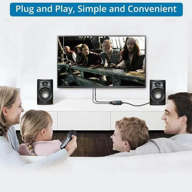 Alt view image 6 of 7 - JAENFONG 192kHz DAC Digital to Analog Audio Converter 7ft/2.1m Digital Audio Optical to RCA Male Cable for HDTV DVD Blu-Ray Players and Game Consoles